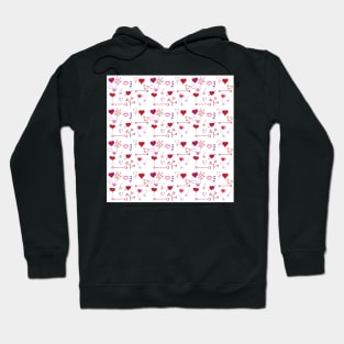 Love and  doodle hearts pattern Hoodie